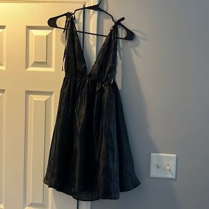 Black baby doll dress with adjustable straps